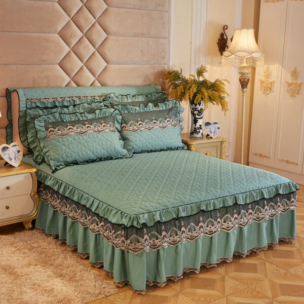 Quilted Lace Bed Skirt Thickened Plus Cotton Bedspread Single Piece Simmons Bed Cover Bed Circumference 1.8m Bed - Image 6