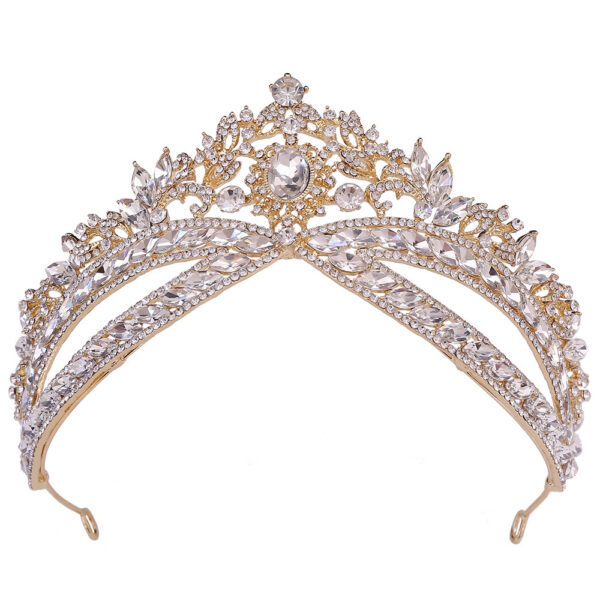 Wedding Crown Headdress Bridal Rhinestone Wedding Style Crown Accessories - Image 2