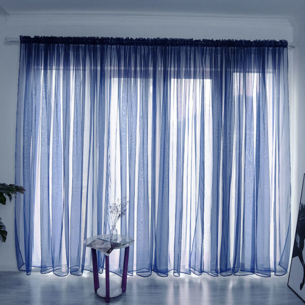 Simple And Modern Balcony Solid Color Gauze Curtain - Image 4