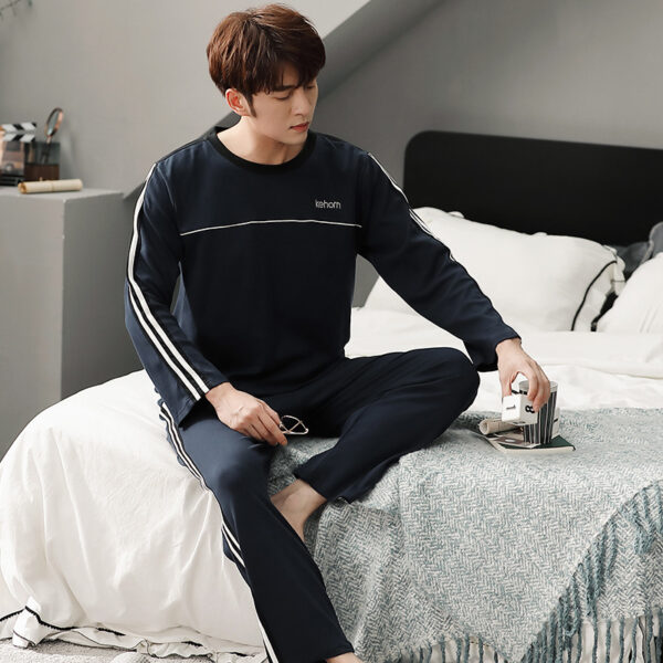 Pajamas Men's Cotton Long Sleeve - Image 10