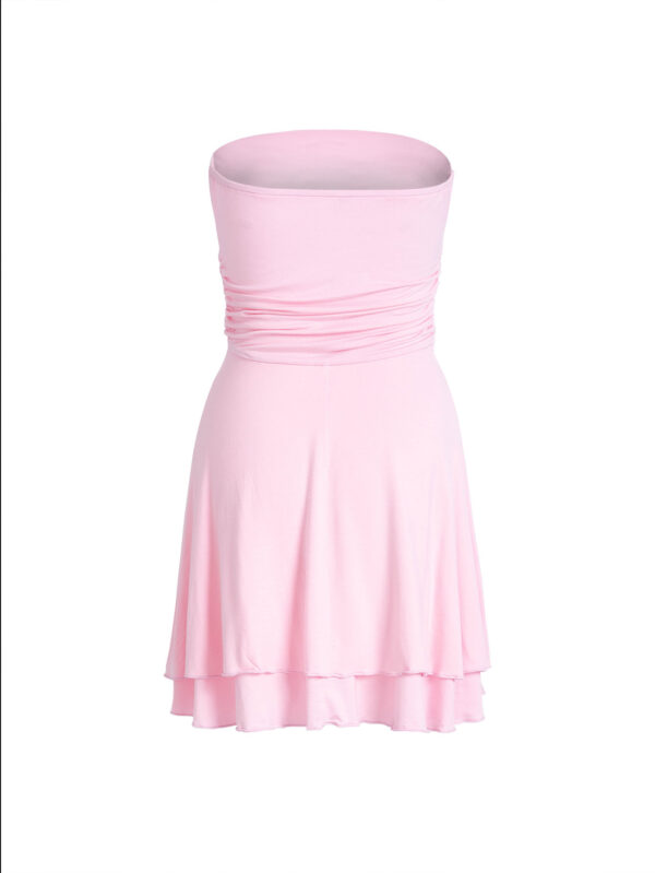 Y2K Tube-top Short Dress Summer Sexy Pleated Tight Dresses For Womens Clothing - Image 6