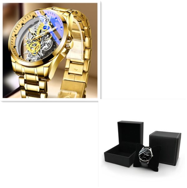 Men Watch Skeleton Automatic Quartz Watch Gold Skeleton Vintage Man Watch Mens Watches Top Brand Luxury - Image 5