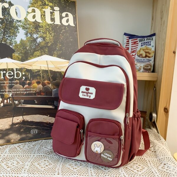 Cute Campus Preppy Backpack Large Capacity Multi-pocket Bags Women Primary Junior High School Students Schoolbags - Image 9