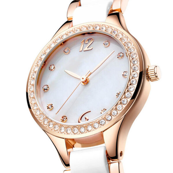 Women's Fashion Simple Waterproof Ceramic Watch With Diamonds - Image 2