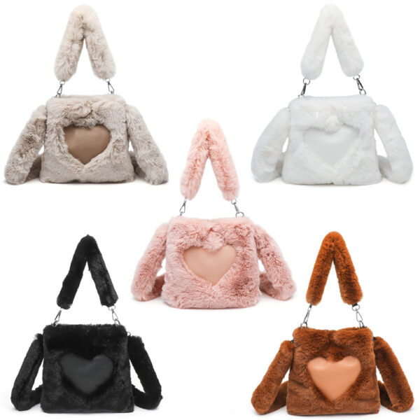 Women Fluffy Shoulder Bag Top-handle Bag Female Autumn Winter Handbag Plush Tote Girls Fashion Shopping Bags Handbags For Women - Image 2