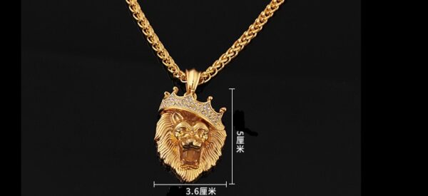 Europe and the United States selling diamond crown lion hip-hop luminous necklaces men Unisex gold-plated hiphop luminous Pendant - Image 5