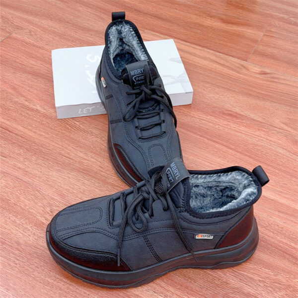 Winter Fleece Lined Padded Warm Keeping Men's Casual Sports Cotton Shoes - Image 3