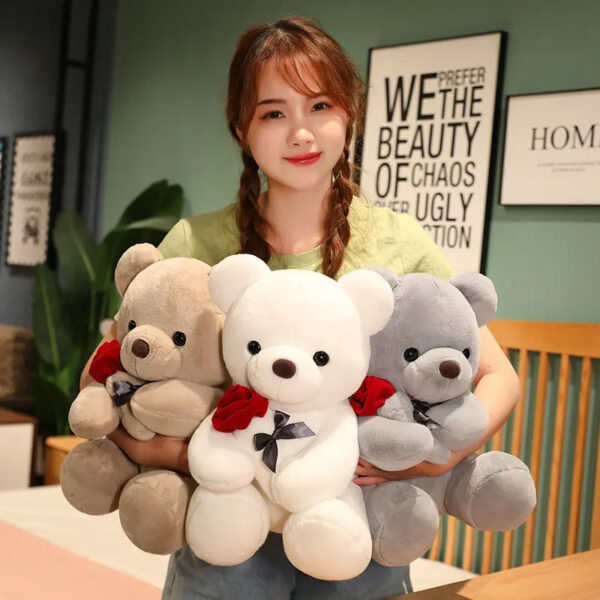 23-45cm New Lovely Hug Roses Teddy Bear Plush Pillow Stuffed Soft Animal Dolls Nice Birthday Gift Girlfriend Valentine's Day - Image 8