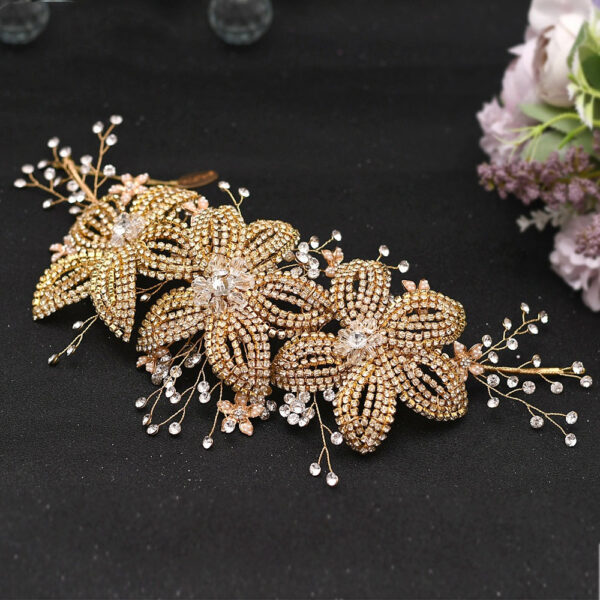 Flower Rhinestone Hair Accessories Bridal Wedding Hair Band - Image 4