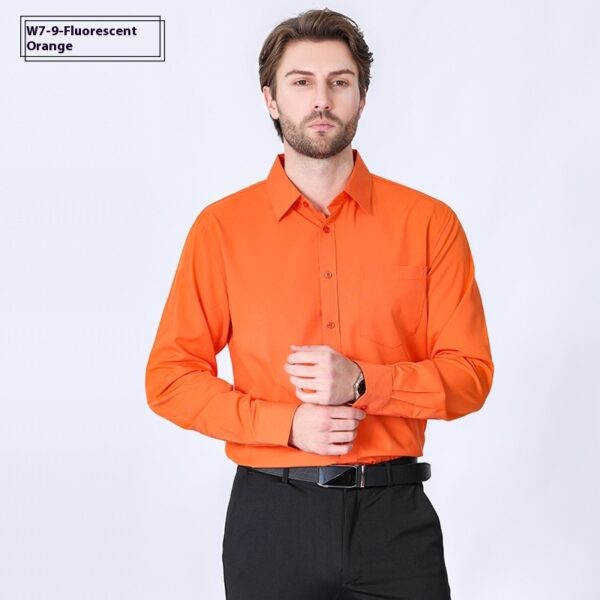 Commute Minimalist Business Professional Non-ironing Stretch Shirt Long Sleeve Men's High Sense - Image 3