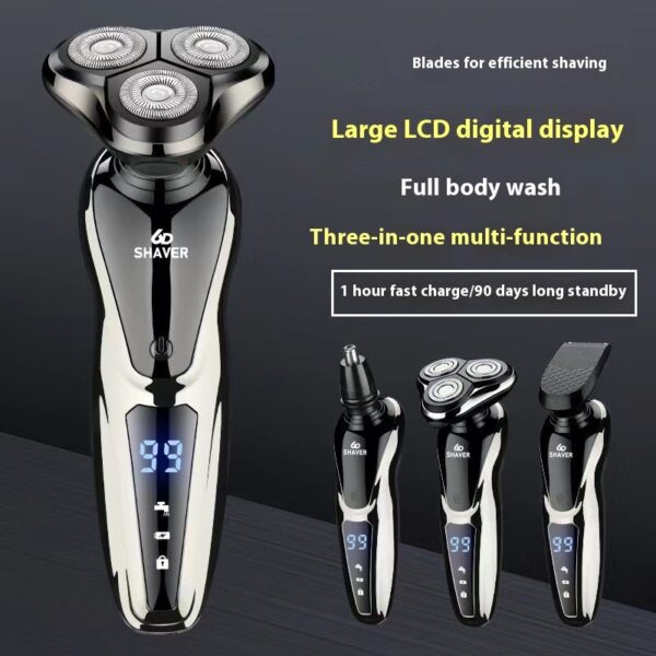 Smart Power Display Fast Charge Fully Washable Multi-function Electric Shaver