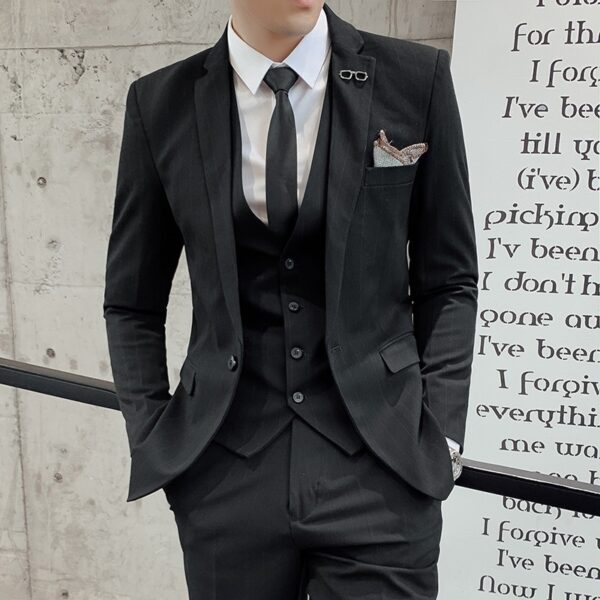 Striped Suit Men's Korean Style Small Suit Professional Business Suit - Image 7