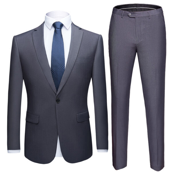 Solid Color Two-piece Plus Size Men's Suit - Image 6