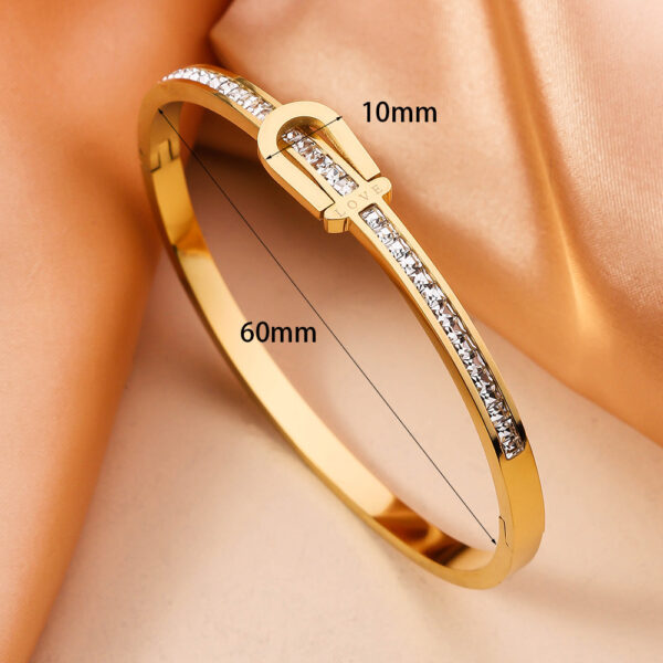 Gold Plating Exquisite Stainless Steel Bracelet Fashion Bracelet & Bangles For Women Lady Jewelry Charm Valentine's Gift - Image 2