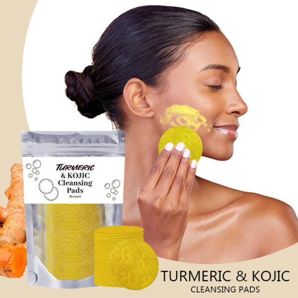 Turmeric Exfoliating Cleansing Pads Compressed Facial Sponges Skin Care Tools For Face Clogged Pores Excess Oil Cleansing - Image 6