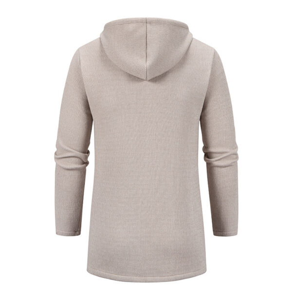 Men's Sweater Jacket Mid-length Coat Hooded Sweater Men's Coat - Image 7