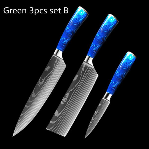 8-inch Chef Knife with Blue Resin Handle - Image 10