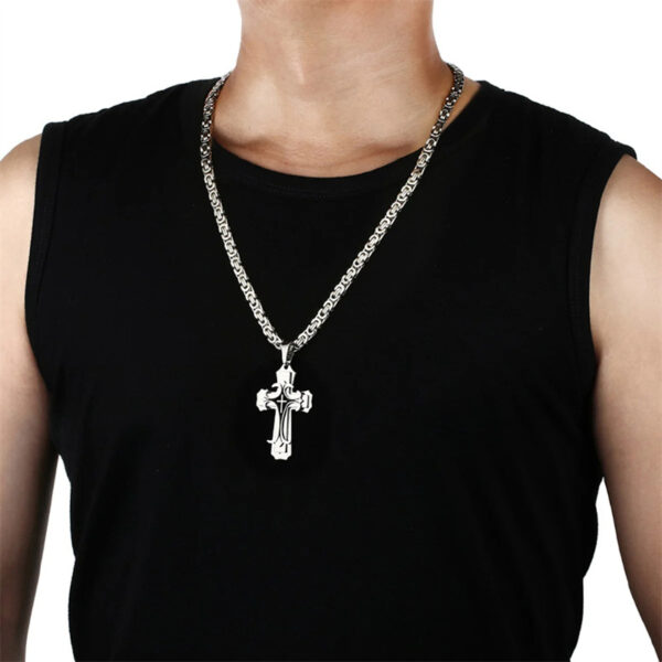 Fashion Jewelry Christian Trinity Latin Cross Necklace For Men Stainless Steel Three Layers Cross Pendants Necklaces Jewelry Gift - Image 7