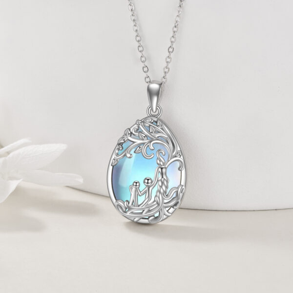 Sterling Silver Moonstone Tree of Life Mother Necklace Jewelry Gifts - Image 6