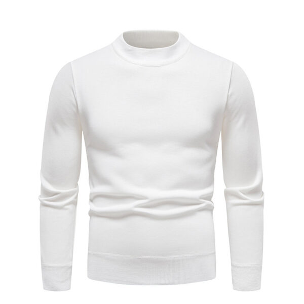 Sweater Men's Fleece-lined Thick Round Neck Sweater - Image 4