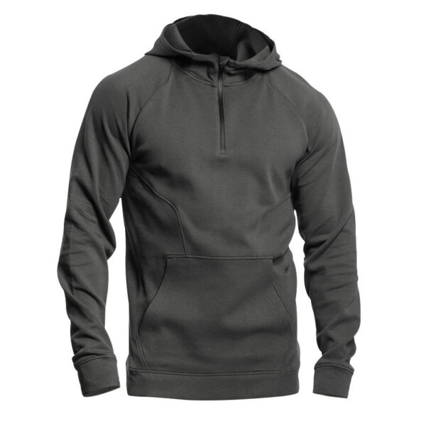 Cross-border Ebay New Long Sleeve Sweater Leisure Pullover Hooded Half Zipper Block Brushed Hoody Men - Image 8