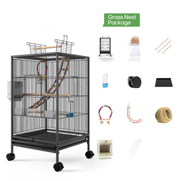 Parrot Xuanfeng Bird Cage With Feeder Toy Grass Nest Breeding Box - Image 6