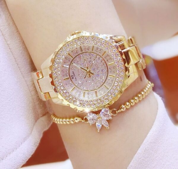 Hot new starry women's watch full brick automatic non-mechanical ladies watch student fashion watch waterproof - Image 5