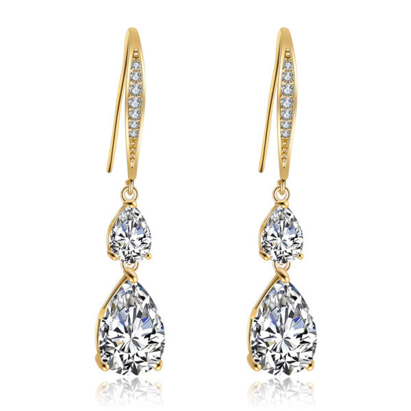 RAKOL Simple Long Exquisite Water Drop Zircon  Female Simple Banquet All-match Earrings - Image 6