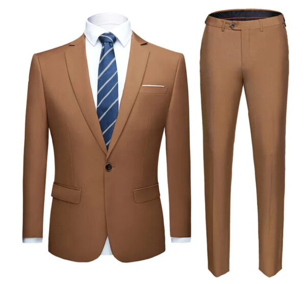 Solid Color Two-piece Plus Size Men's Suit - Image 9