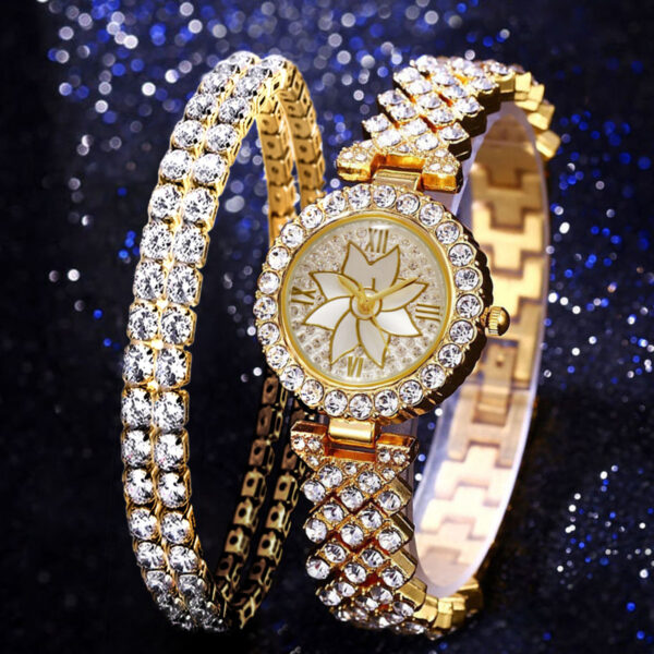 Fashion Temperament Diamond Starry Bracelet Watch Lady Creative Gift Set - Image 2