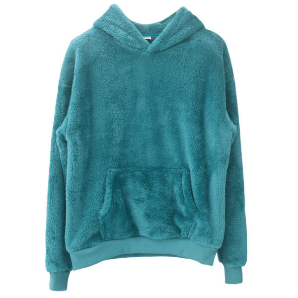 Double-sided Velvet Hooded Sweater Men's Plush Sweatshirt With Pockets - Image 8