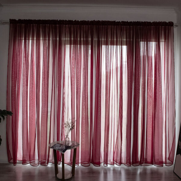 Simple And Modern Balcony Solid Color Gauze Curtain - Image 9