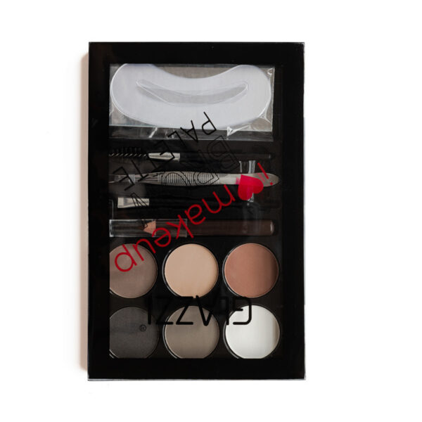 Natural Brown Eyebrow Powder Palette Eye Contour Enhancers Eye Brows Shadow Stamp Shaping Waterproof Makeup Kit With Brush - Image 5