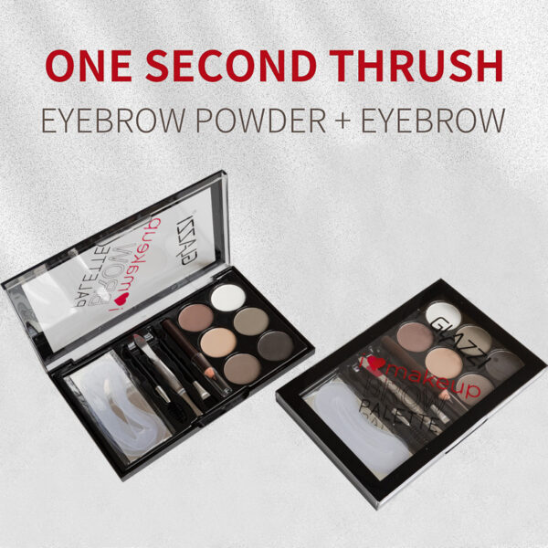 Natural Brown Eyebrow Powder Palette Eye Contour Enhancers Eye Brows Shadow Stamp Shaping Waterproof Makeup Kit With Brush - Image 7