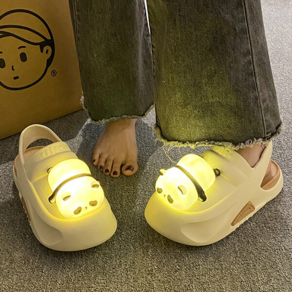 Cute Slipper With Panda Lamp Summer Sandales Femme Light Funny Woman Slippers Shoes Women - Image 2