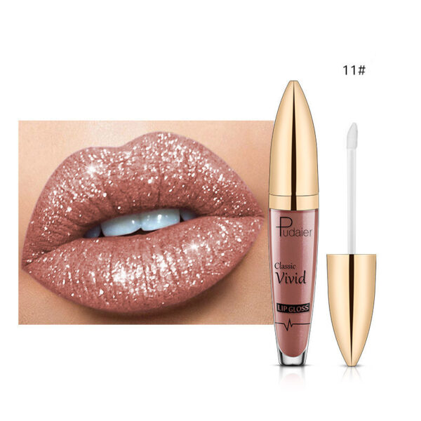 Pudaier Sip Glitter Flip Matte Shimmer Lip Gloss No Stain On Cup Diamond Lipstick - Image 4