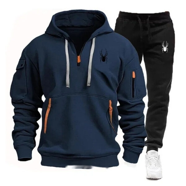 Casual Men's Pocket Polyester Sports Suit - Image 10