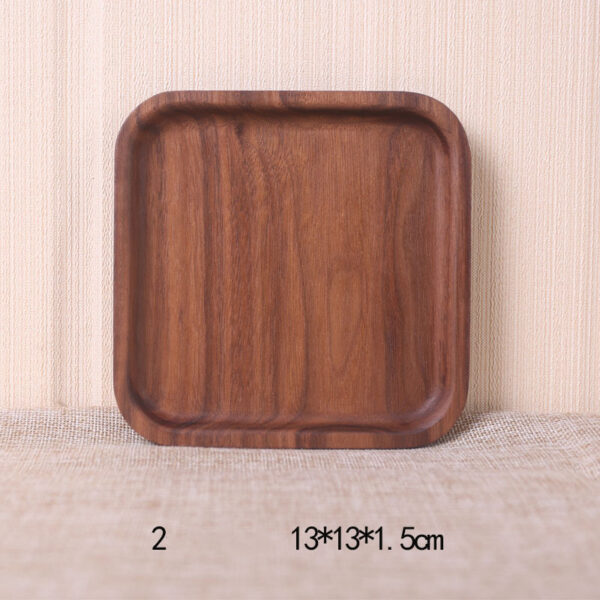 Japanese Style Wooden Black Walnut Rectangular Dinner Plate - Image 6