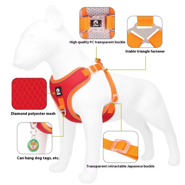 Pet Dog Harness Puppy Adjustable Breathable Mesh Reflective Saddle For Small Medium Dogs Cats Pet Supplies - Image 3