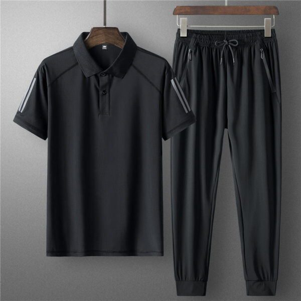 Men's Summer Seamless Ice Silk Sports Casual Suit - Image 4