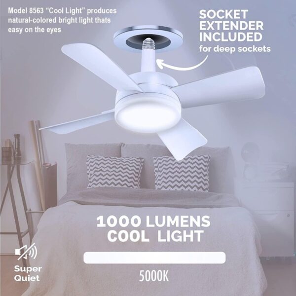 Socket Fan Light With Remote Adjustable Screw Mouth Intelligent Remote Control Integrated LED Fan Light - Image 3