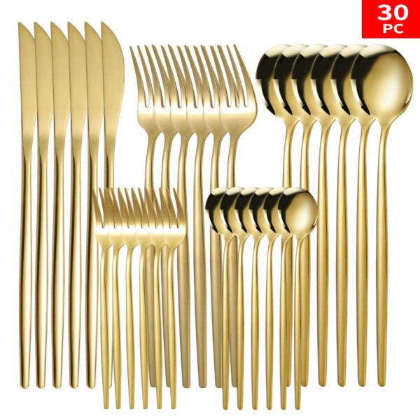 Stainless Steel Knife And Forks 30-piece Tableware Set Suit - Image 2