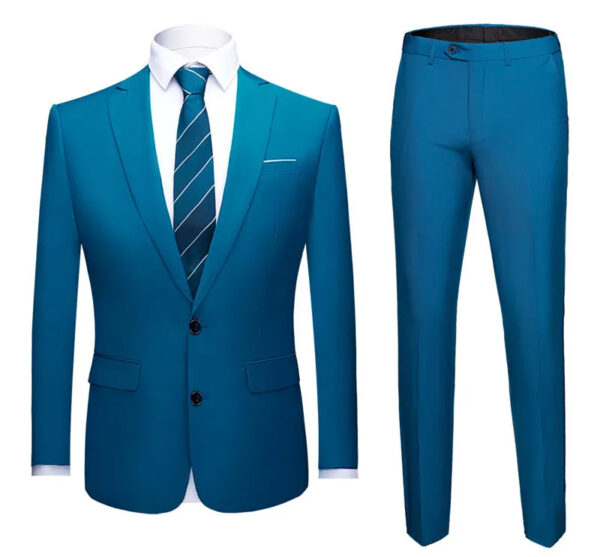 Solid Color Two-piece Plus Size Men's Suit - Image 3