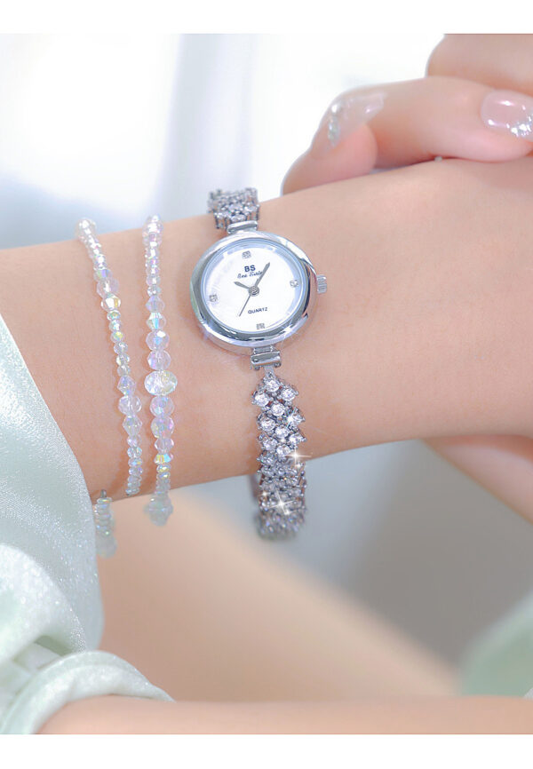 Mermaid Light Luxury Diamond Small Gold And Silver Chain Watch - Image 6