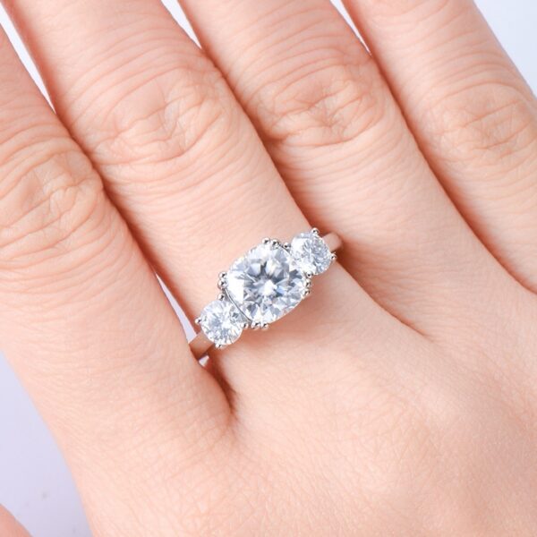 Moissanite Ring Women's S925 Sterling Silver - Image 3