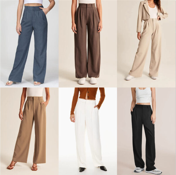 High Waist Straight Trousers With Pockets Wide Leg Casual Pants For Women - Image 10