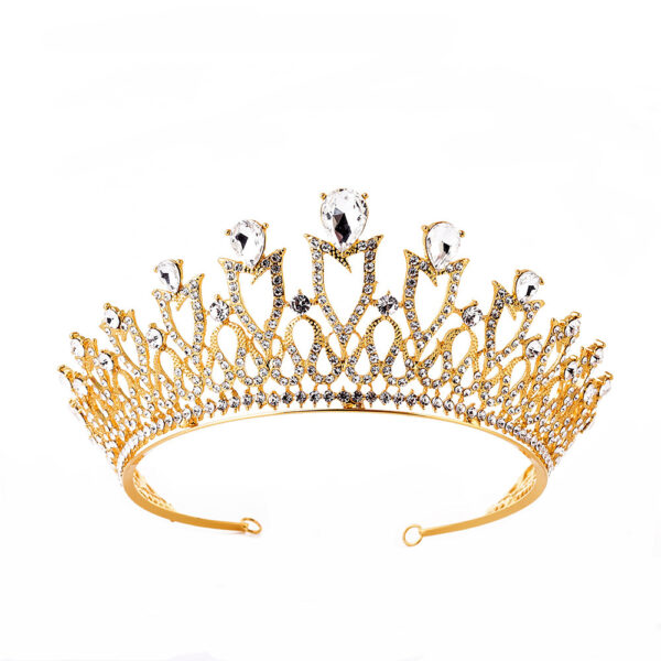 New Wedding Accessories Headband Korean Sweet Princess Alloy Rhinestone Multicolor Bridal Crown Headdress - Image 8