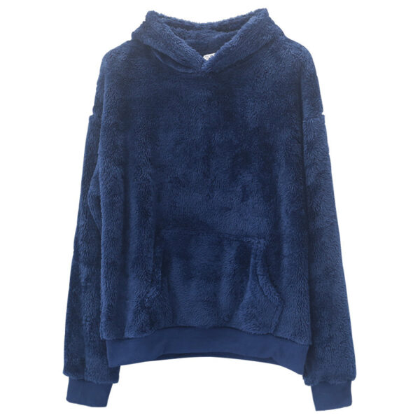 Double-sided Velvet Hooded Sweater Men's Plush Sweatshirt With Pockets - Image 7