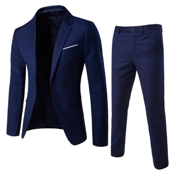 Two-piece Suit Business Professional Formal Wear Korean Slim Fit - Image 2