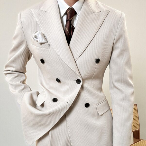 Spring Double Breasted Closure Collar Suit - Image 7